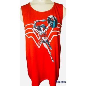 DC Comics Womens Red Wonder Woman Tank Cut Out Back